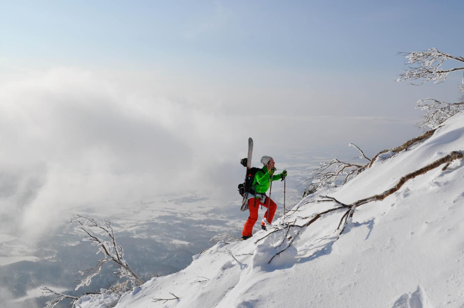 Epique splitboard beklimming Japan