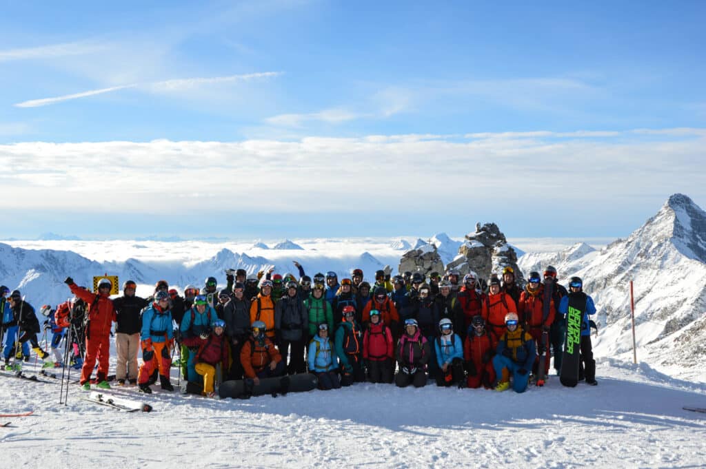 Off-piste ski en snowboard training in de Alpen