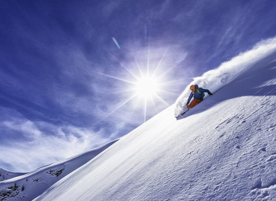 Gevorderde off-piste skiër